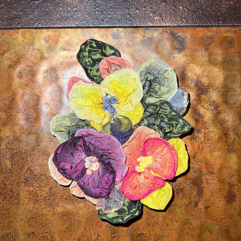 Floral Bouquet Brooch Pin Handmade